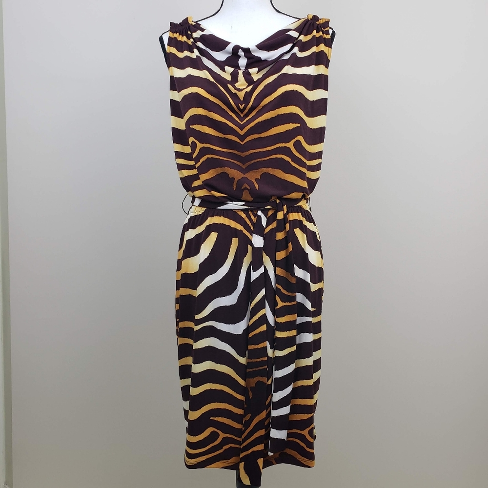 Jones New York Signature Womens Animal Print Dress